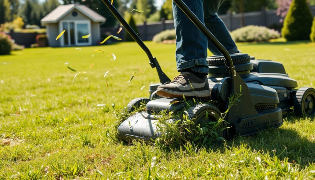 kesalahan menggunakan alat potong rumput